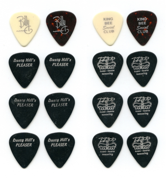 ZZ Top 1996 - 2000 Lot of 8 Billy Gibbons & Dusty Hill Guitar Picks w/COA