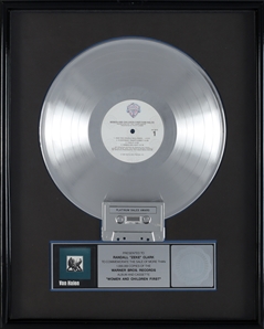 Van Halen 1980 Women and Children First RIAA Platinum Sales Award Presented to Zeke Clark With COA