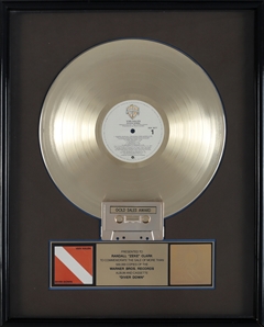 Van Halen 1982 Diver Down RIAA Gold Sales Award Presented to Zeke Clark With COA