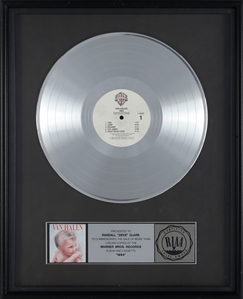 Van Halen 1984 1984 RIAA Platinum Sales Award Presented to Zeke Clark With COA