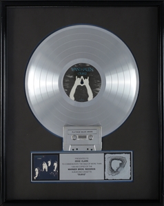 Van Halen 1988 OU812 Platinum Sales Award Presented to Zeke Clark With COA