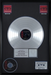 Van Halen 1991 For Unlawful Carnal Knowledge RIAA 2x Platinum Sales Award Presented to Zeke Clark With COA