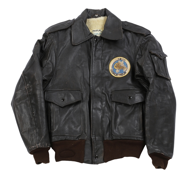 Chicago 1977 World Tour Jerry Vaccarino Personal Crew Leather Flight Jacket