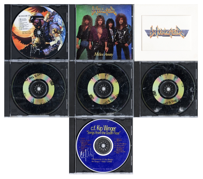 Winger 1990-2006 Lot of 7 Signed Promotional CDs