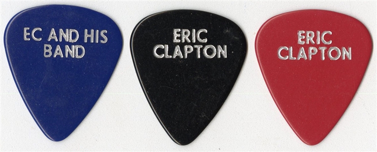 Eric Clapton 2014 US Tour Lot of 3 Stage Used Guitar Picks