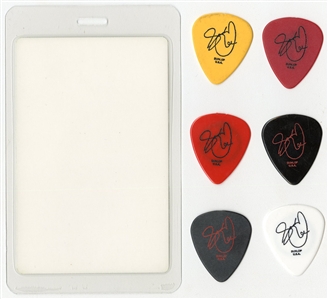 Rush 2007 Snakes & Arrows Tour Staff Pass With Lot of 6 Geddy Lee Guitar Picks