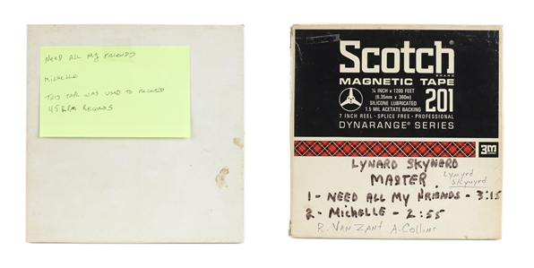Lynyrd Skynyrd 1969 Lot of 2 Shade Tree Records 1/4-Inch Master Reels of Need All My Friends & Michelle