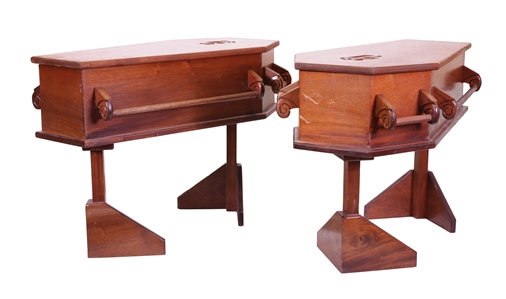 Jeff Hanneman 2002-2003 Custom Mahogany Two Coffin End Tables