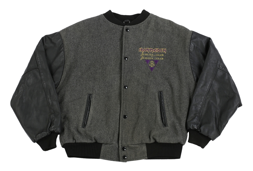 Iron Maiden 1988 Seventh Tour Crew Varsity Style Jacket