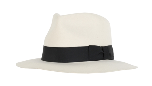 Michael Jackson Owned 1988 White Wool "Smooth Criminal" Fedora