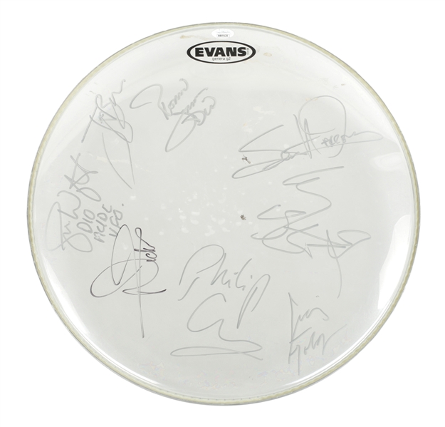 Dio Motorhead Iron Maiden Multi Artist Signed 16-Inch Drumhead With COA