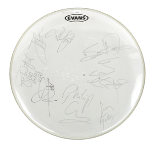 Dio Motorhead Iron Maiden Multi Artist Signed 16-Inch Drumhead With COA
