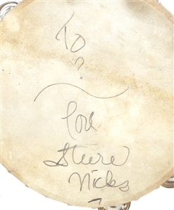 Stevie Nicks 1980s Autographed Stage Used Tambourine With COA