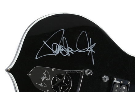 KISS 2003 Stage Smashed Autographed Paul Stanley Silvertone Sovereign Black Guitar With COA