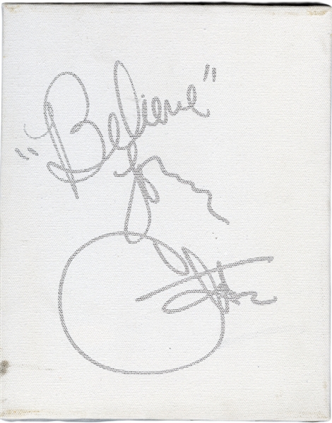 Cher 1990s Autographed 8 x10 Inch Canvas With COA