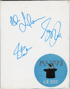 Rush 1990 Band Autographed 8 x 10 Canvas With COA