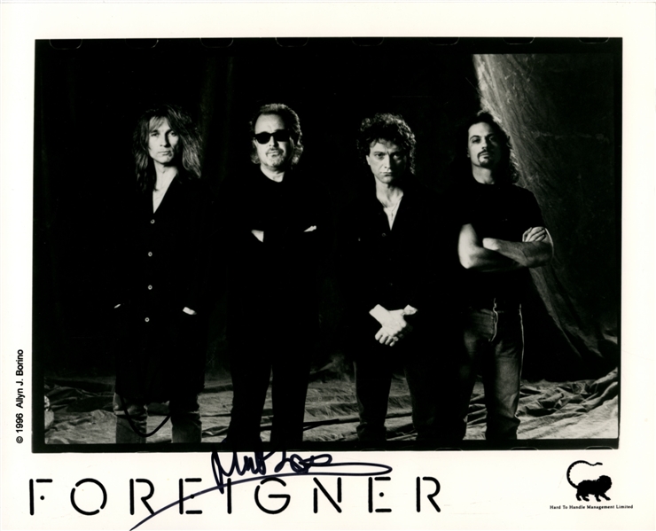 Foreigner 1996 Autographed 8 x 10 Press Photo With COA