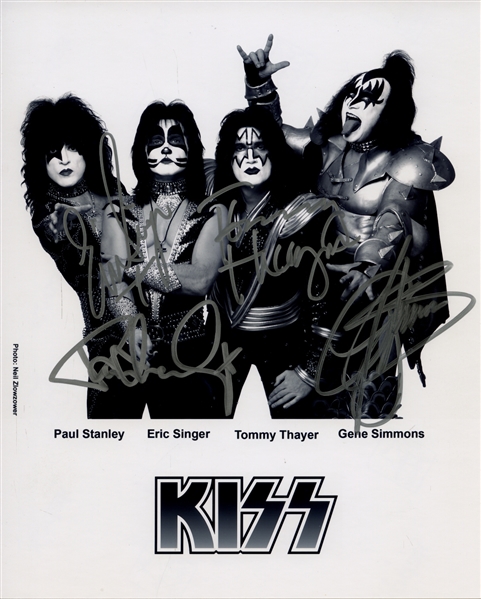 KISS 2000s-2020s Band Autographed 8 x 10 Photo Card
