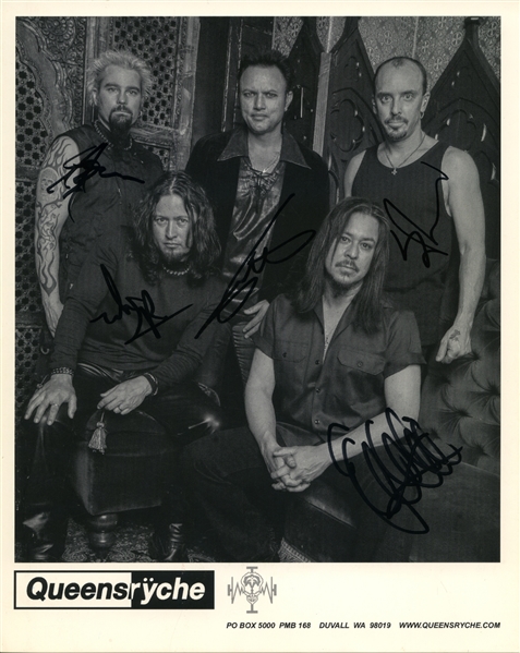 Queensryche 2010s Band Autographed 8 x 10 Photo Card With COA
