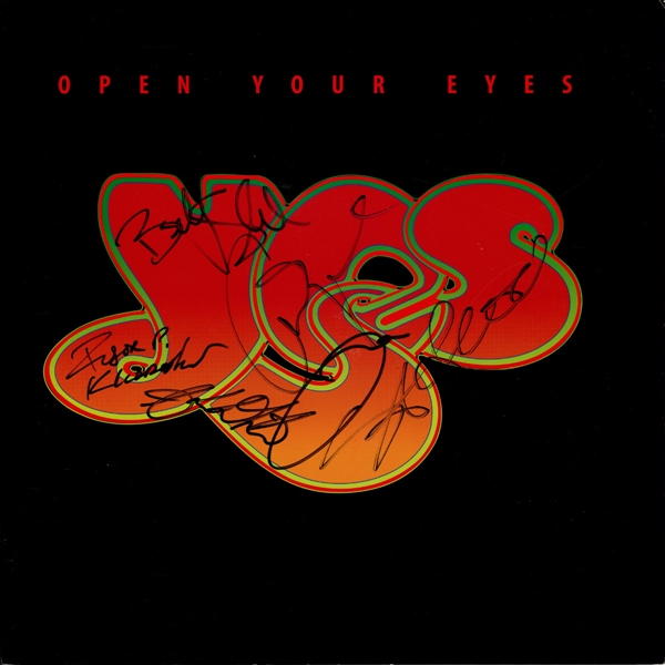 Yes 1997 Band Autographed Open Your Eyes Promotional Flat With COA
