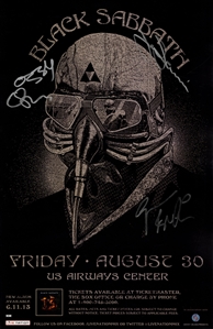 Black Sabbath 2013 Autographed 11 x17 Poster August 30 U.S. Airways Center With COA