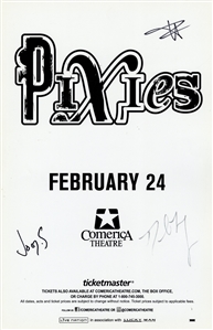 The Pixies 2014 Autographed 11 x 17 Poster February 24 Comerica Theatre With COA