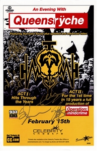 Queensryche 2005 Autographed 11 x 17 Poster February 15 Celebrity Theatre With COA