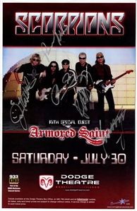 Scorpions 2005 Autographed 11 x 17 Poster July 30 Dodge Theatre With COA