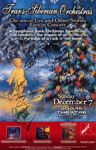 Trans Siberian Orchestra 2003 Autographed 11 x 17 Poster December 7 Dodge Theatre With COA