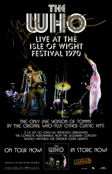 The Who 1996 Autographed 11 x 17 From The Vaults Poster Isle Of Wight Festival With COA