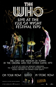 The Who 1996 Autographed 11 x 17 From The Vaults Poster Isle Of Wight Festival With COA