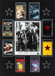 Stone Temple Pilots 1990s-2000s Band Autographed Matted Press Photo With Passes