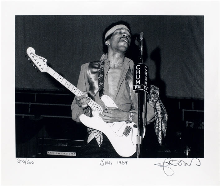 Jimi Hendrix 1969 Toronto John Rowlands Numbered & Signed Photo Print