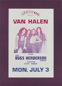 Van Halen 1978 Van Halen + Bugs Henderson Monday July 3 Matted Poster