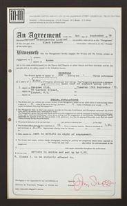 Black Sabbath 1970 Management Signed M-M Agency Ltd Marquee Club Contract