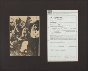 Black Sabbath 1970 Management Signed M-M Agency Ltd Marquee Club Contract