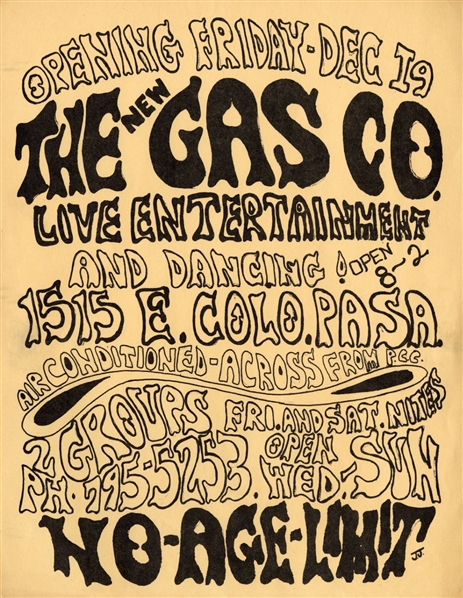 Van Halen 1975 The Gas Company Opening Event Flyer With COA