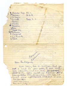 Van Halen 1967-1973 Genesis/Mammoth Cover Song List with Lot of 9 LPs - LPs Played In Mammoth Rehearsal Room With COA