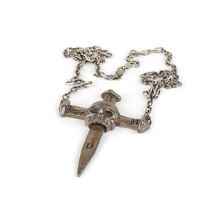 Black Label Society 2010 Nick Catanese Owned & Stage Worn Custom 3 Nail Cross & Chain With COA