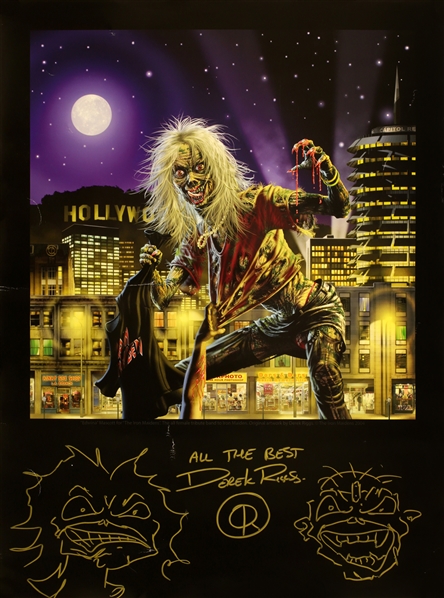 Iron Maiden Derek Riggs Edwina in LA Autographed & Inscribed Poster