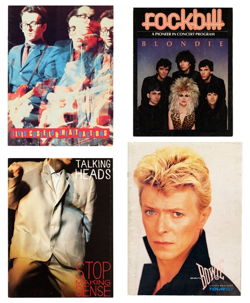 Lot of 4 New Wave & Post Punk Official Tour Programs Blondie + David Bowie + Talking Heads + Elvis Costello
