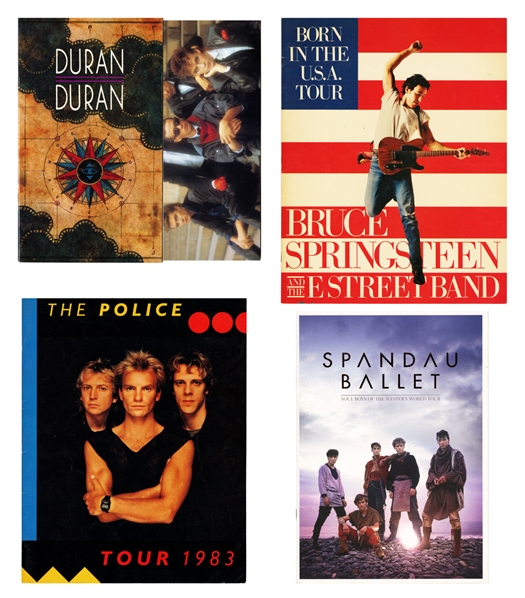 Lot of 4 Big Eighties Artists Official Tour Programs Duran Duran + The Police + Spandau Ballet + Bruce Springsteen