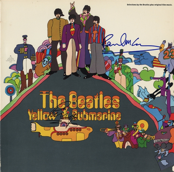 The Beatles 1969 Autographed Twice Yellow Submarine Album (Sleeve Only) With COA