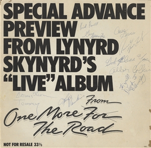 Lynyrd Skynyrd 1976 Autographed 11x Special Advance Preview Live Album With COA