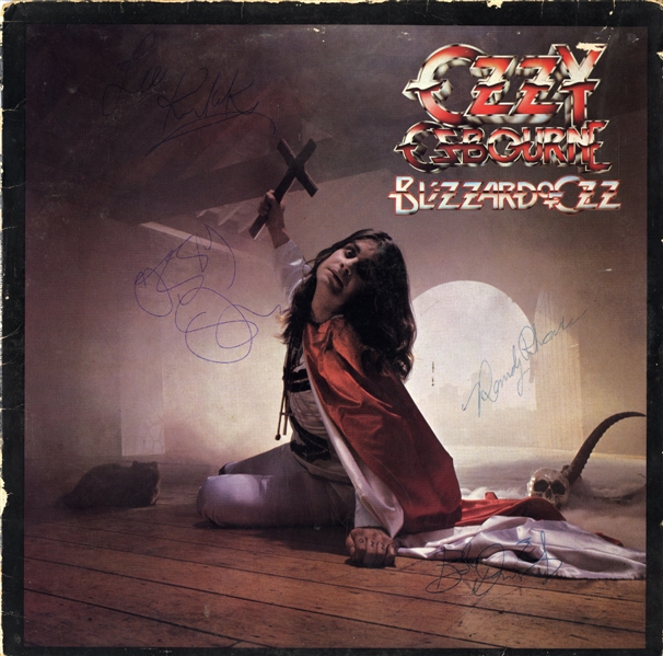 Ozzy Osbourne 1980 Band Autographed Blizzard Of Ozz Album With COA