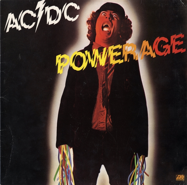 AC/DC 1978 Powerage Fully Band Autographed First U.K. Pressing LP With COA