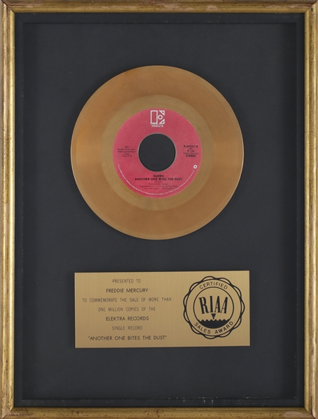 Queen 1980 Another One Bites the Dust RIAA Gold Single Award Presented to Freddie Mercury