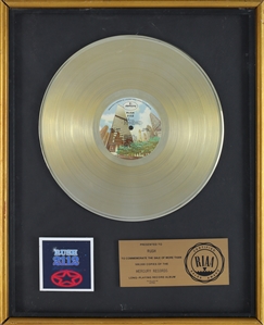 Rush 1976 2112 RIAA Gold Record Award Presented to Rush