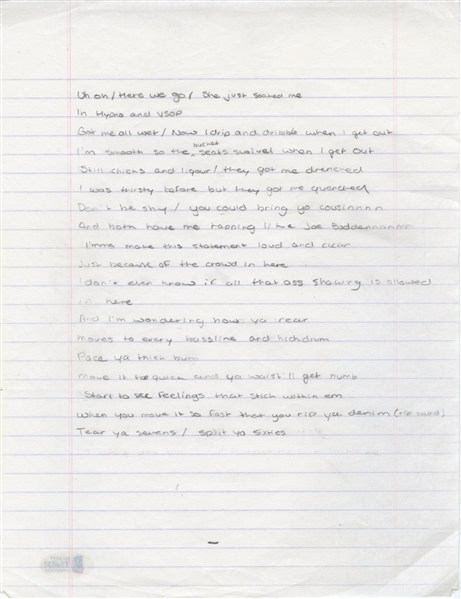 Drake 2010s-2020s Handwritten Lyrics