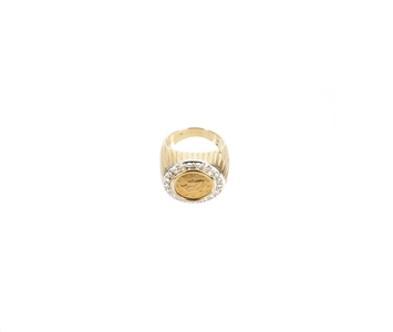 Elvis Presley 1970s Owned & Worn 14K Yellow Gold & Diamond 24ct Gold Coin Pinky Ring